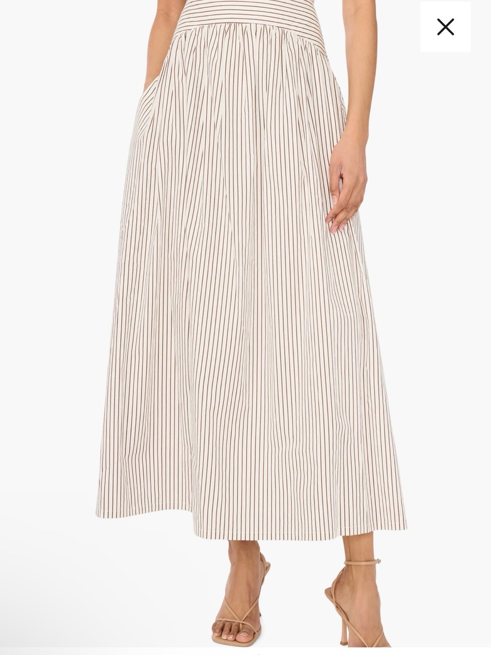 Parker NWOT Maxi Skirt in White and Brown - Picture 2 of 6
